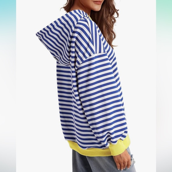 Blue Stripe Pullover Sweater - Picture 3 of 4